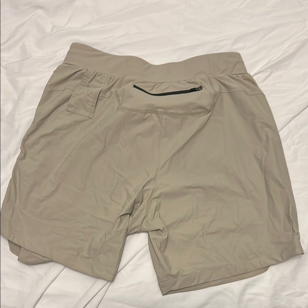 ASRV Tan Athletic Shorts with Elastic Waistband - Picture 3 of 3